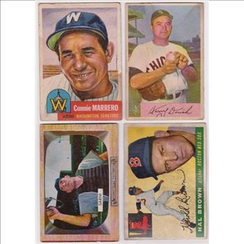 4 Different 1950's Topps/Bowman Baseball Cards (1953-1955) 