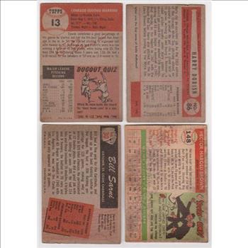 4 Different 1950's Topps/Bowman Baseball Cards (1953-1955) 