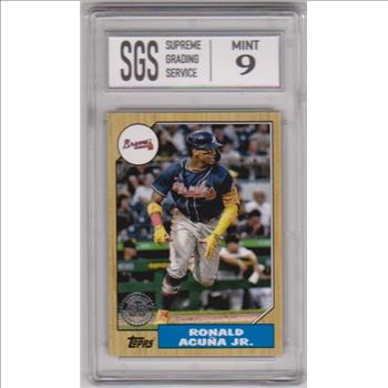 Graded Mint 9 - Ronald Acuna, Jr. 2022 Topps 35th Anniversary #T87-64 Insert Card
