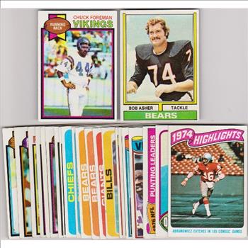 24 Different 1970's Topps Football Cards (1974-1979) w/ Chuck Foreman + More