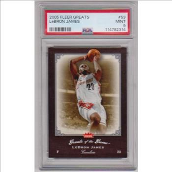 Graded PSA Mint 9 - Lebron James 2005-06 Fleer Greats Of The Game #53 Card