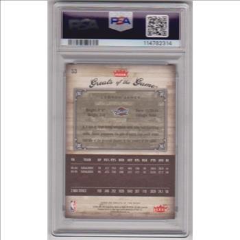 Graded PSA Mint 9 - Lebron James 2005-06 Fleer Greats Of The Game #53 Card