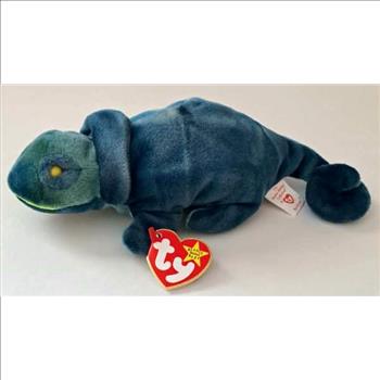 1997 Ty Beanie Baby Iggy The Iguana - With Rainbow Error Tags
