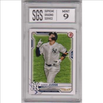 Graded Mint 9 - Aaron Judge 2021 Bowman #74 Card