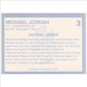 Michael Jordan 1990 North Carolina #3 College Card