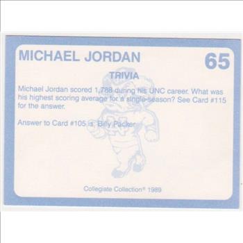 Michael Jordan 1989 North Carolina #65 College Card