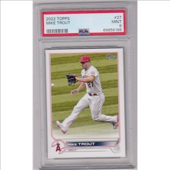 Graded PSA Mint 9 - Mike Trout 2022 Topps #27 Card