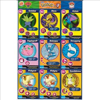 1999 Pokemon Master Trainer Collector Set Uncut 9 Card Uncut #19 Sheet