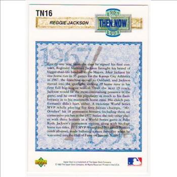 1993 Upper Deck REGGIE JACKSON Then & Now #TN16 Hologram Insert Card