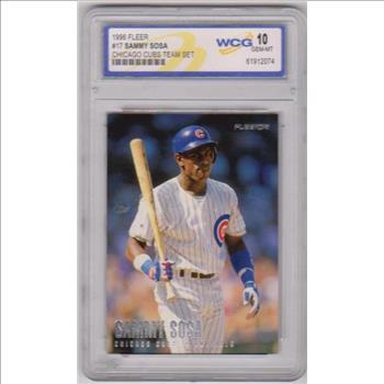 Graded Gem Mint 10 - Sammy Sosa 1996 Fleer Chicago Cubs Team Set #17 Card