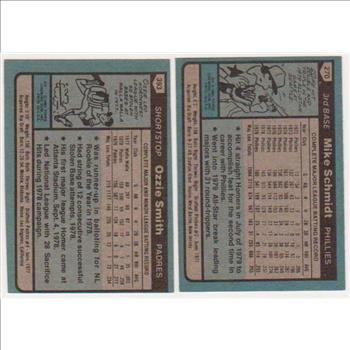 1980 Topps Ozzie Smith #393 + Mike Schmidt #270 Card Pair