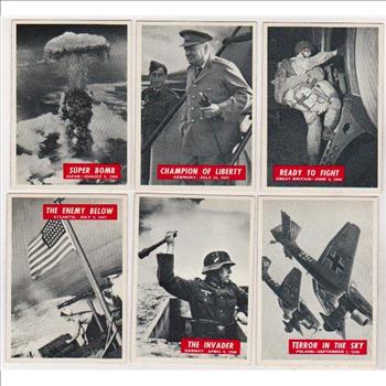 6 Different 1965 PCGC World War II Trading Cards - Nice Lot