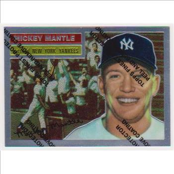 Mickey Mantle 1956 Topps #135 Commemorative Card - 1996 Topps Finest #6 of 19 Insert Card