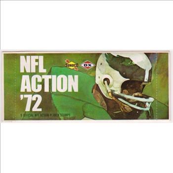 Sealed 1972 NFL Action '72 Sunoco Pack With 9 Player Stamps Inside