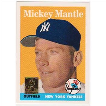 Mickey Mantle 1958 Topps #150 Commemorative Card - 1996 Topps #8 of 19 Insert Card