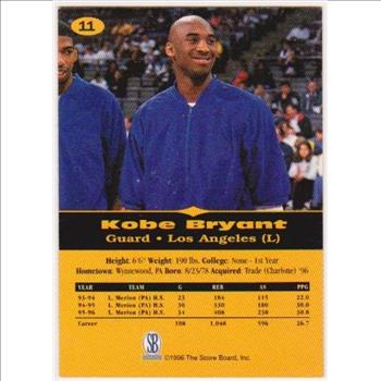 1996 Kobe Bryant Score Board All Sport PPF #11 Rookie Card