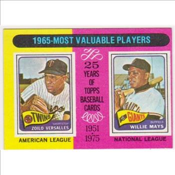 Vintage - 1975 Topps Willie Mays/Zoilo Versalles #203 Card