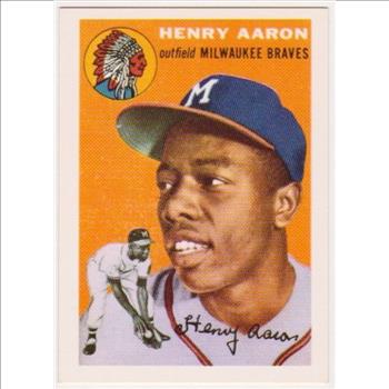 Hank Aaron 1954 Topps Rookie Reprint - 1991 Topps East Coast National Promo - Scarce