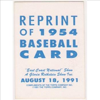 Hank Aaron 1954 Topps Rookie Reprint - 1991 Topps East Coast National Promo - Scarce