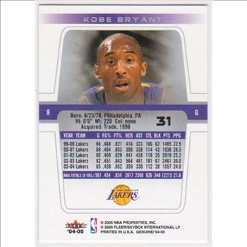 Kobe Bryant 2004-05 Fleer Genuine #31 Card