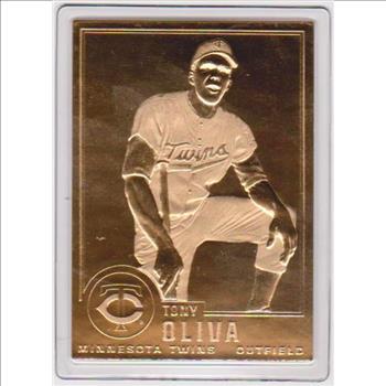 22 kt Gold - TONY OLIVA 1996 Danbury Mint Gold Card