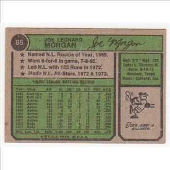 1974 Topps Joe Morgan #85 Card - HOF'er