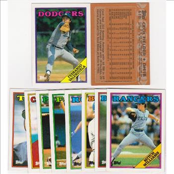 ERROR LOT - 10 Assorted 1988 Topps Baseball Wrong Back Errors w/ Fernando Valenzuela + More