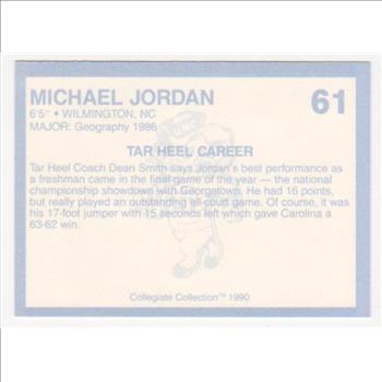 Michael Jordan 1990 North Carolina #61 College Card
