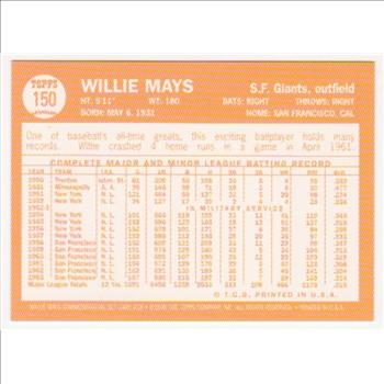 Willie Mays 1964 Topps #150 Commemorative Card - 1997 Topps #18 Insert Card