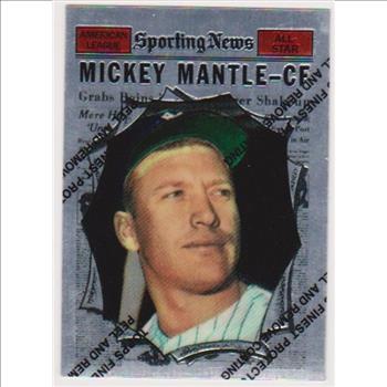 Mickey Mantle 1961 Topps #578 Commemorative Card - 1997 Topps Finest #32 Insert Card