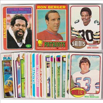 24 Different 1970's Topps Football Cards (1971-1979) w/ Gene Upshaw + More