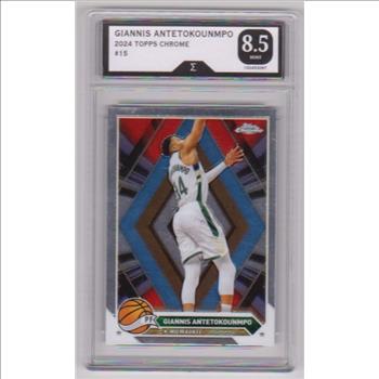 Graded Sigma Mint 8.5  - Giannis Antetokounmpo 2023-24 Topps Chrome #15 Card