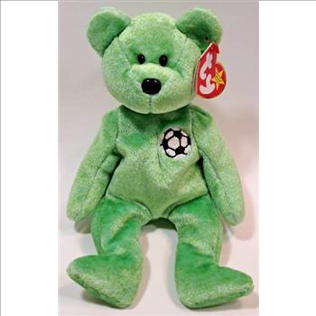 1999 Ty Beanie Baby Kicks The Soccer Bear - New With Tags