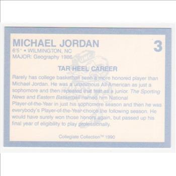 Michael Jordan 1990 North Carolina #3 College Card