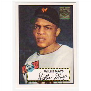 Willie Mays 1952 Topps #261 Commemorative Card - 1997 Topps #2 Insert Card