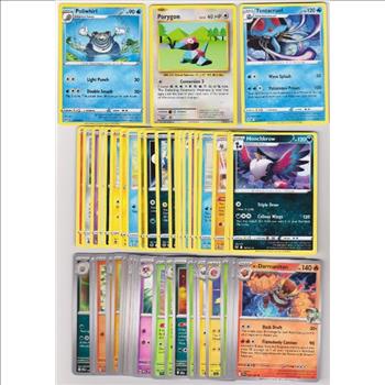 50 Different Pokemon Trading Cards w/ Poliwhirl + More