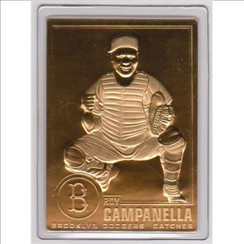 22kt Gold - ROY CAMPANELLA 1996 Danbury Mint Gold Card - HOF'er