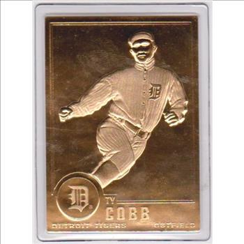 22 kt Gold - TY COBB 1996 Danbury Mint Gold Card - HOF'er