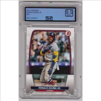 Graded MPE Mint+ 9.5 - Ronald Acuna Jr. 2023 Bowman #92 Card
