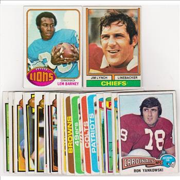 24 Different 1970's Topps Football Cards (1974-1979) w/ Lem Barney + More
