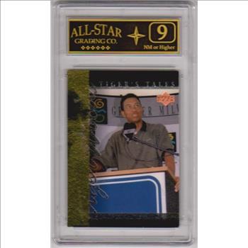 Graded 9 - Tiger Woods 2001 Upper Deck Tiger's Tales #TT12 Insert Card