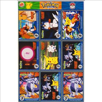 1999 Pokemon Master Trainer Collector Set Uncut 9 Card Uncut #13 Sheet w/ Pikachu + More