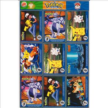1999 Pokemon Master Trainer Collector Set Uncut 9 Card Sheet #9 w/ Poliwhirl + More