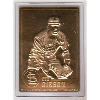 22 kt Gold - Bob Gibson 1999 Danbury Mint Gold Card - HOF'er