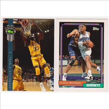 Rookies - Shaquille O'Neal 1992 Classic 4-Sport C3 #PR1 Promo + Alonzo Mourning 1992-93 Topps #393 Cards