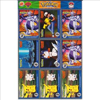 1999 Pokemon Master Trainer Collector Set Uncut 9 Card Uncut #19 Sheet