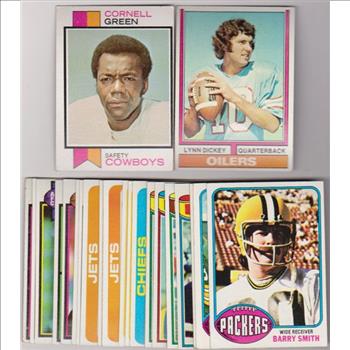 24 Different 1970's Topps Football Cards (1973-1979) w/ Cornell Green + More