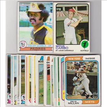 25 Different 1970's Topps Baseball Cards (1973-1979) w/ Oscar Gamble + More