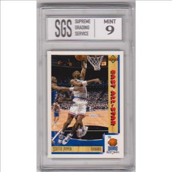 Graded Mint 9 - Scottie Pippen 1991-92 Upper Deck #453 Card