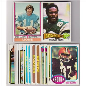 24 Different 1970's Topps Football Cards (1974-1979) w/ Greg Landry + More